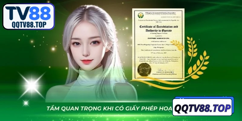Tầm quan trọng nhất của giấy phép hoạt động TV88