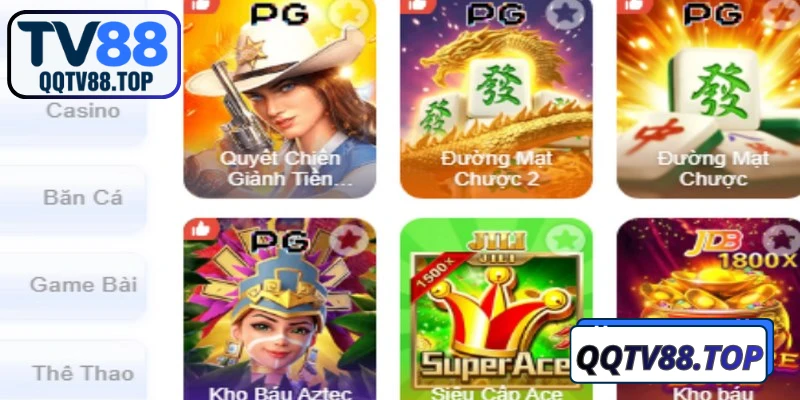 Danh mục trò chơi TV88 đa dạng, phong phú và dễ tiếp cận